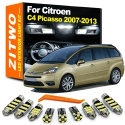 ZITWO 14Pcs LED Bulb Interior Dome Map Light Kit For Citroen C4 Picasso Grand Picasso 1 MK1 2007 2008 2009 2010 2011 2012 2013