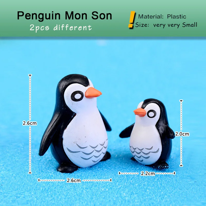 Christmas Penguin Miniature Figurine Cartoon Animal Model Cake Car Home Decoration Craft Fairy Garden Decoration Accessories