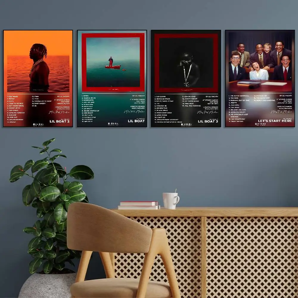 Póster de rapero Lil Yachty, arte de pared adhesivo impreso, impermeable, para el hogar, sala de estar, Bar, decoración estética