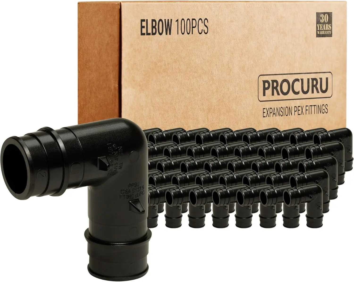 

100-Pack 1/2-Inch 90-Degree Elbow PEX-A F1960 Plumbing Fitting, Safe Certified for Easy Installation