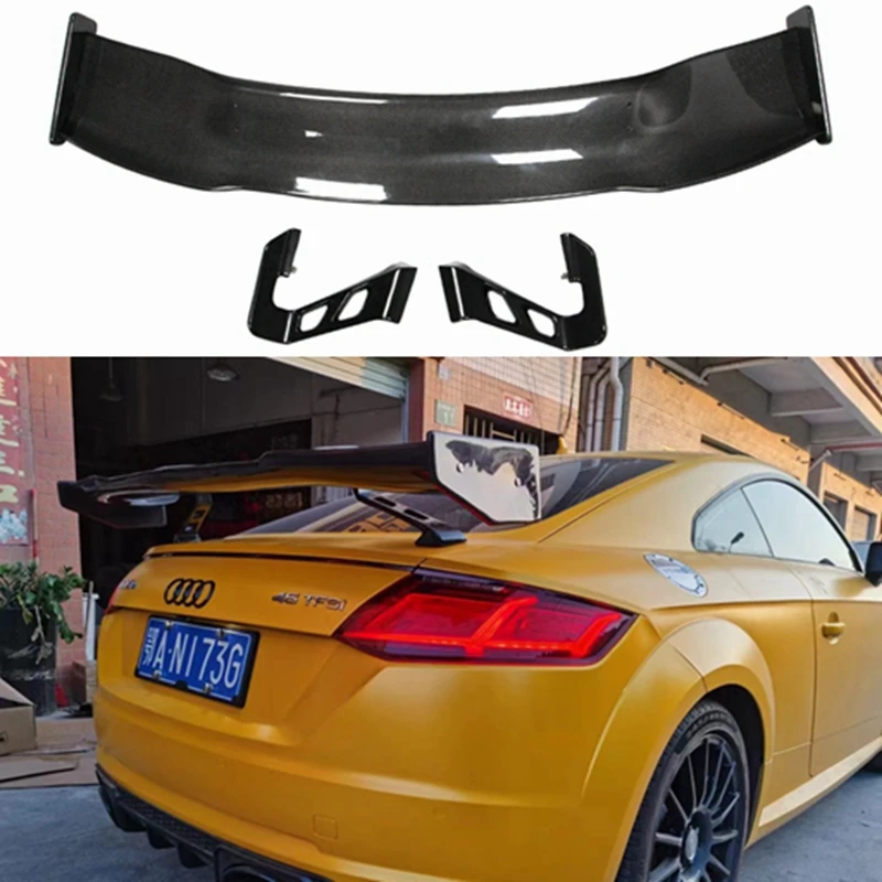 For Audi TT TTS R8 V8 V10 Coupe 2008-2020 Sport Sedan Carbon fiber Rear Spoiler Trunk wing  FRP Forged carbon