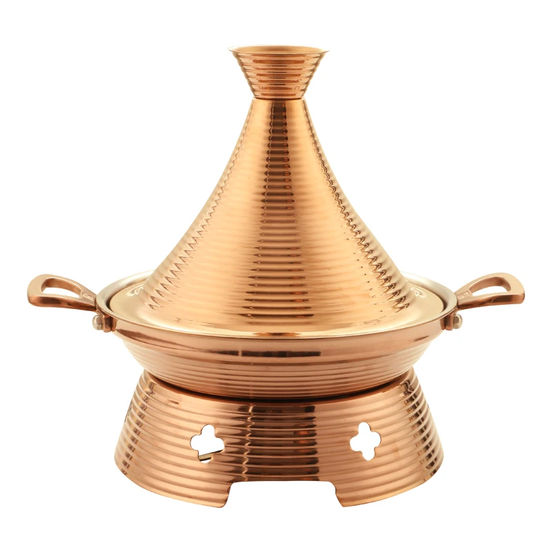 Thai Style Tower-Shaped Alcohol Pot Small Hot Pot Creative Alcohol Stove Golden Restaurant  Shallow Soup Pot Hot