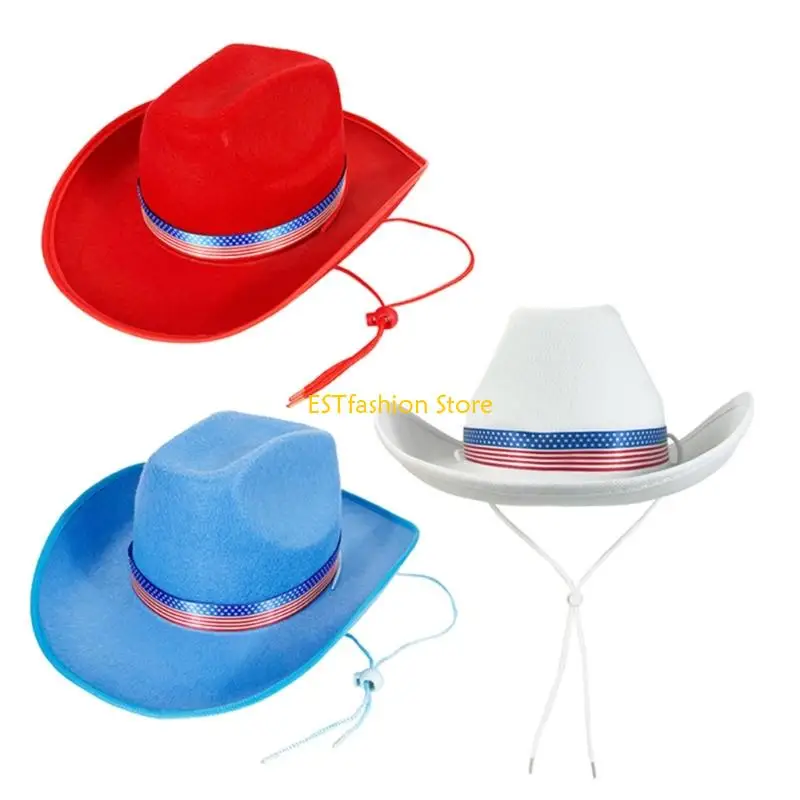

Y5GC Cowboy Hats Panama Hat Уникальная патриотическая группа Wide Brimmed for Womer