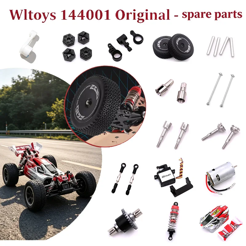 Image of Wltoys 144001 144002 144010 124016 124017 124018 124019 RC Auto Ersatzteile 7-teiliges Vorder- und Hinterradlenkstangen-Set Servo-Verbindungsstangen-Set