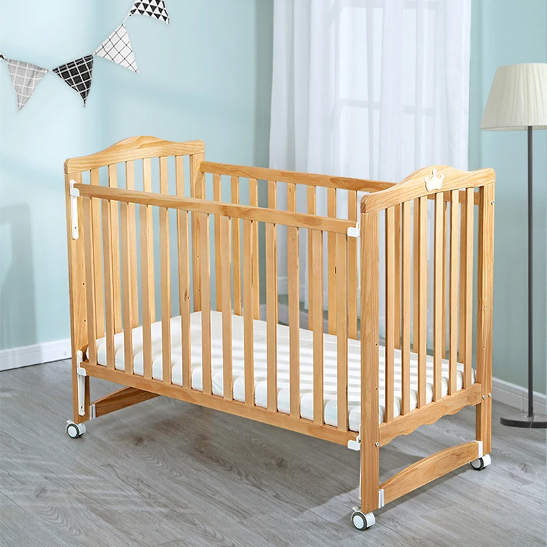 Multi-Functional Wood Baby Crib Kids Beds New Zealand Pine Solid Wooden Baby Bed