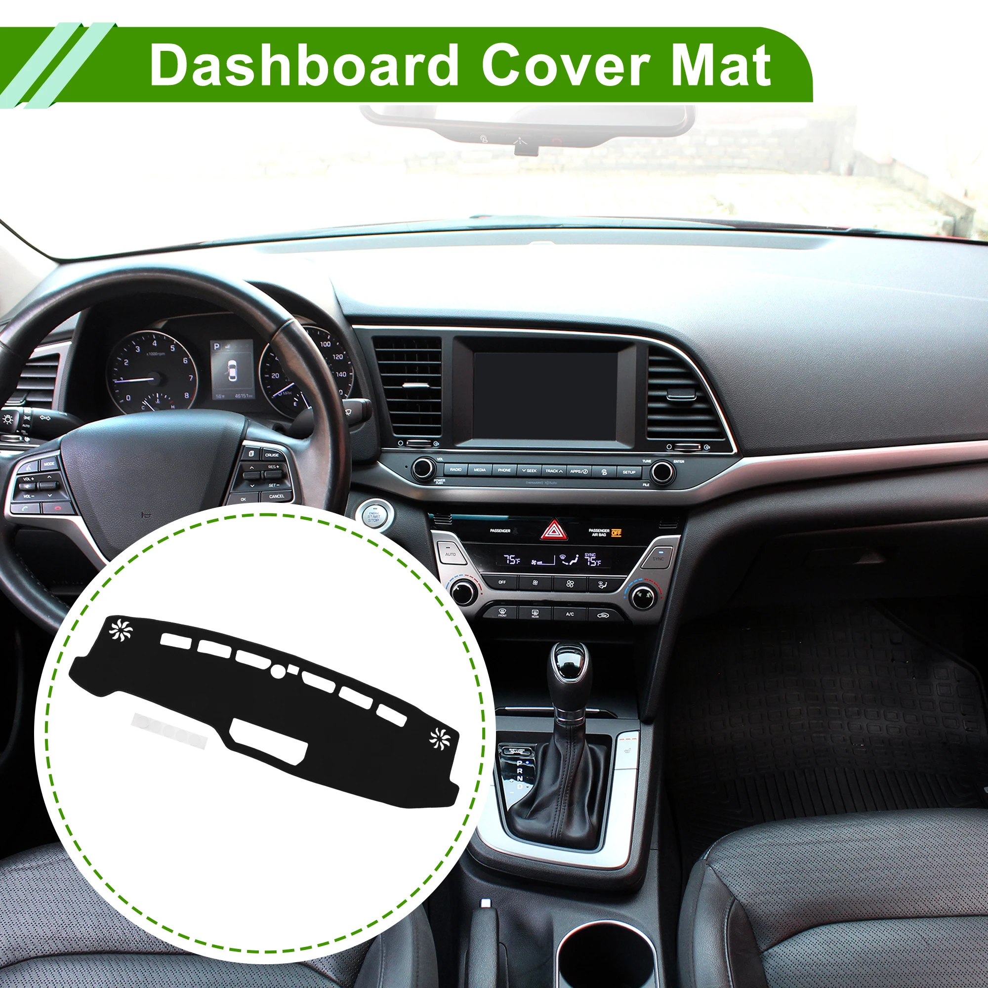 UXCELL Dashboard Cover for Ford Bronco SUV 2021-2025 Black 1 Pcs Anti-Slip