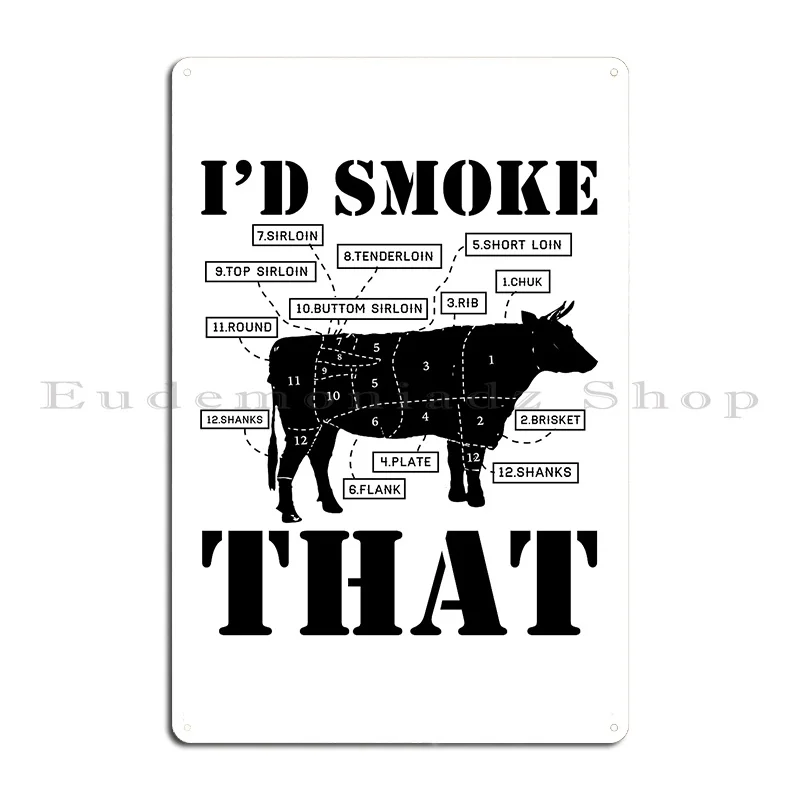 I D Smoke That Funny Pit Master Bbq Meat Smoking Metal Plaque Poster Customized Wall Mural Create Retro Home Tin Sign Poster