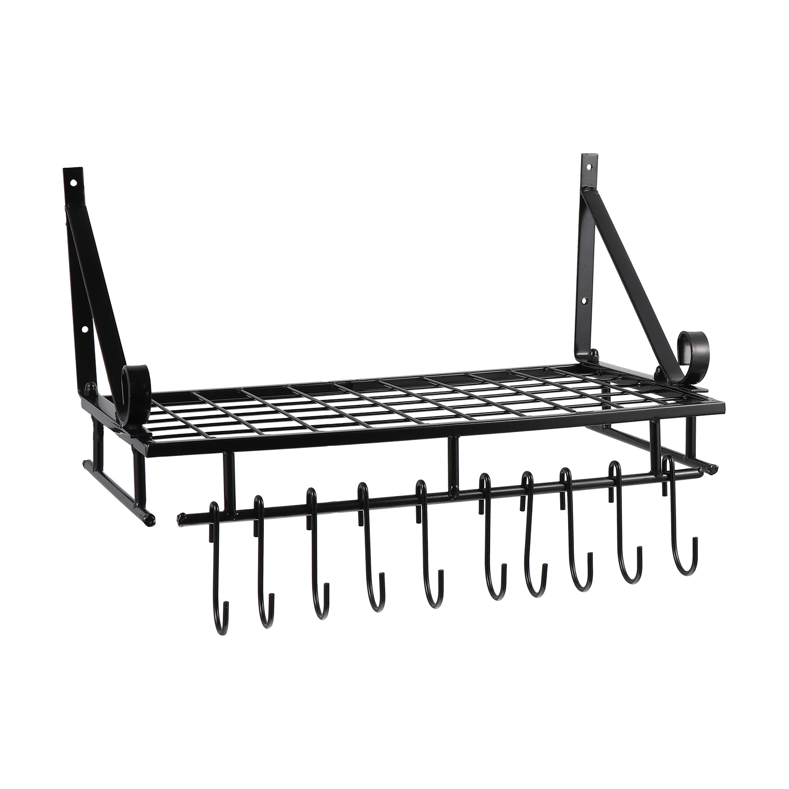 

Storage Rack Multifunctional Pot Cover Rack Holder Metal Hook Foldable Wall Mounted Iron Kitchen Pot Holder For Kitchen Dining