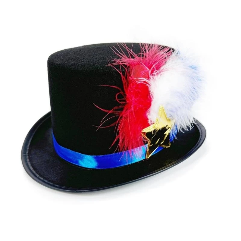 

Elegant Trimmed Felted Hat Fashionable Men Hat Detachable Ribbons Hat
