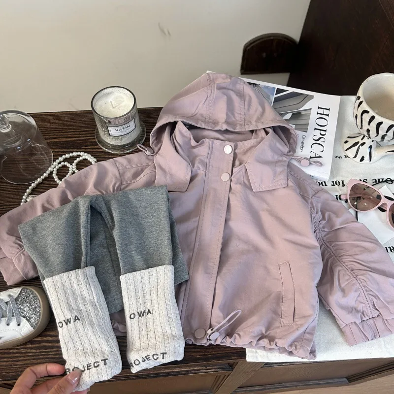 النسخة الكورية ملابس الأطفال الخريف الفتيات هرع سترة الأطفال النمط الأجنبي كومة الجوارب قاع السراويل 2 قطعة مجموعة