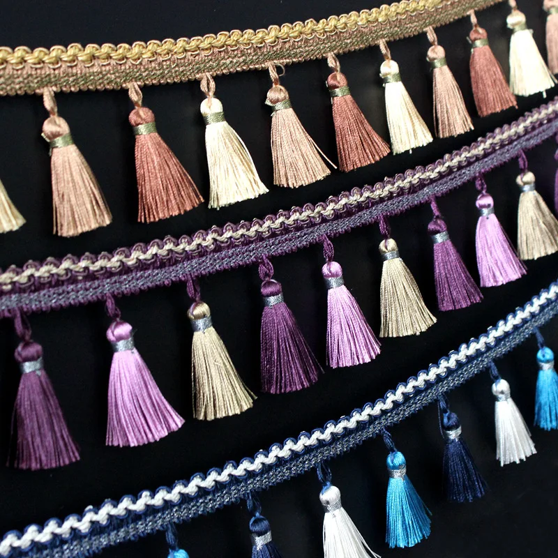 1Meter 80MM Wide Curtain Fringe Trim Tassel Fringe Trimming lace for DIY Latin Dress Stage Clothes Accessories Lace Ribbon