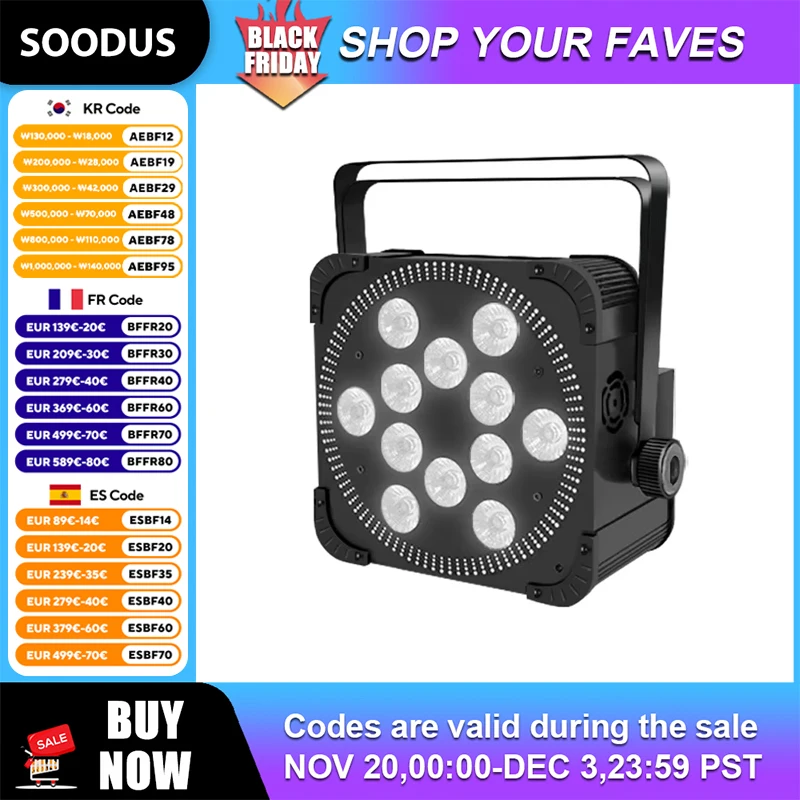 

12 светодиодов RGBWAUV Батарея PAR Свет в помещении DMX512 Звук Активное сценическое освещение Удаленный прожектор Прожекторы для концертной вечеринки КТВ