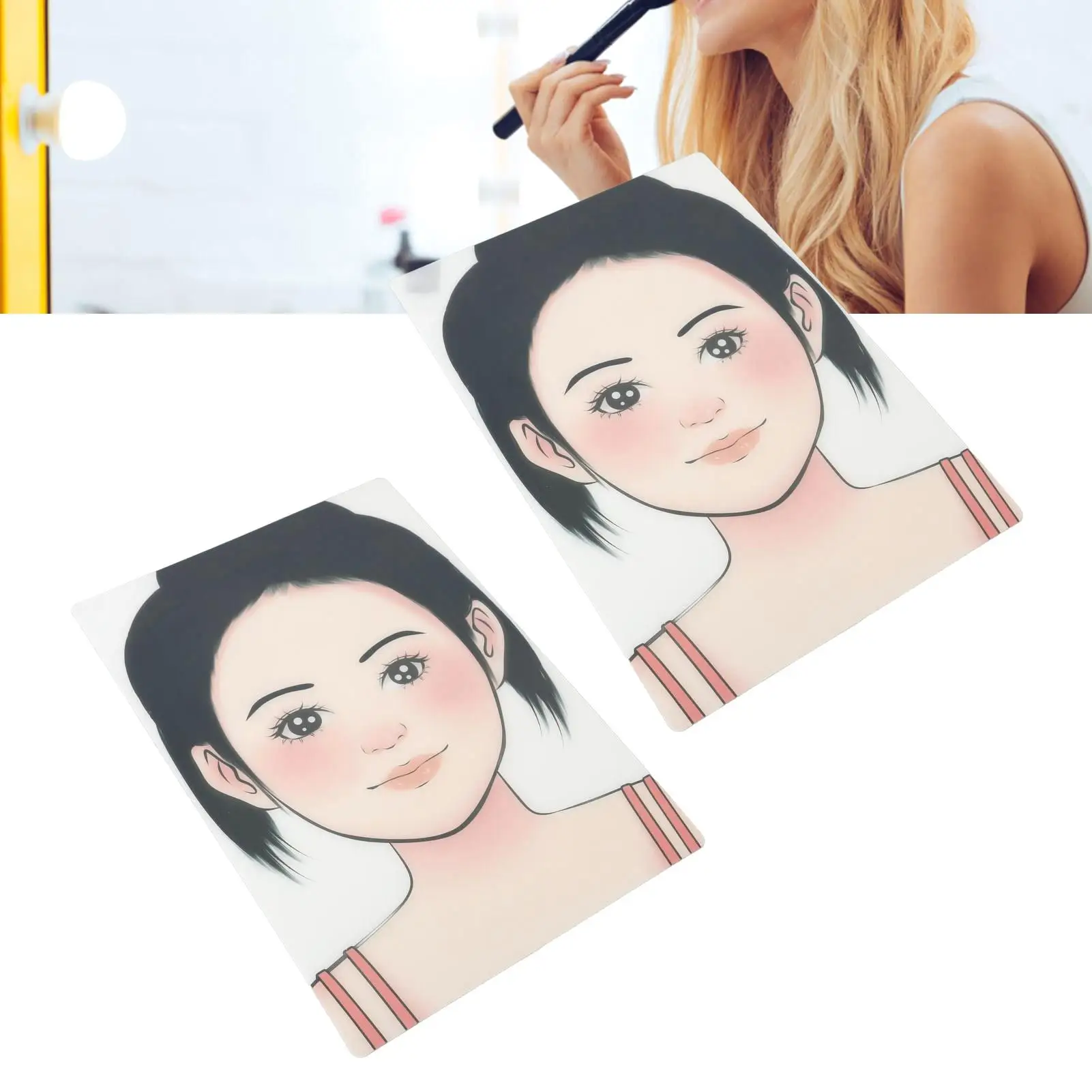 2pcs Reusable Anti-Crack Girl Face Painting Practice Board - Practical & Washable