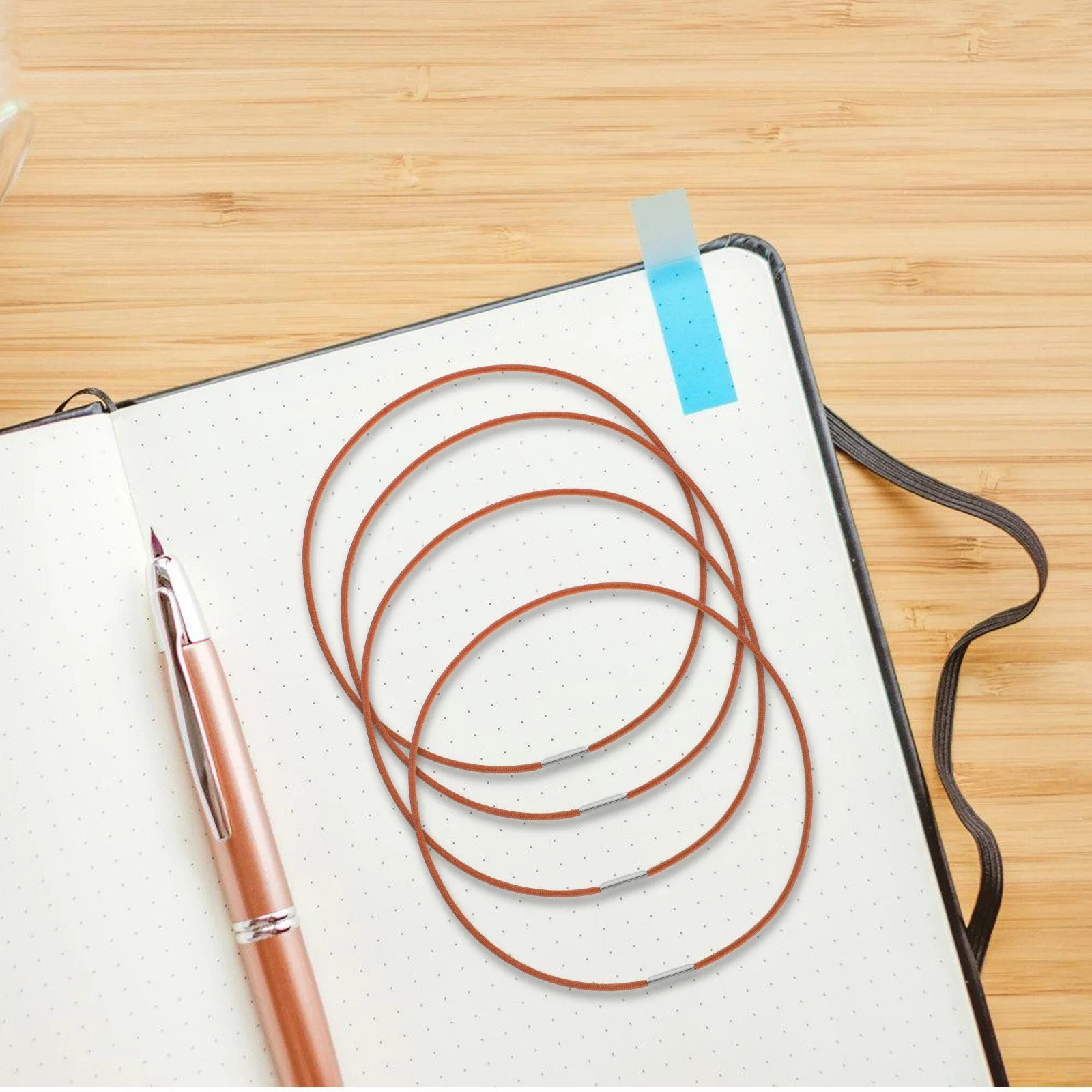 10 قطع من دفتر الملاحظات المطاطي بإغلاق من النايلون وحزام قابل للتمدد لمجلات السفر ومنظم ملحقات المكتب