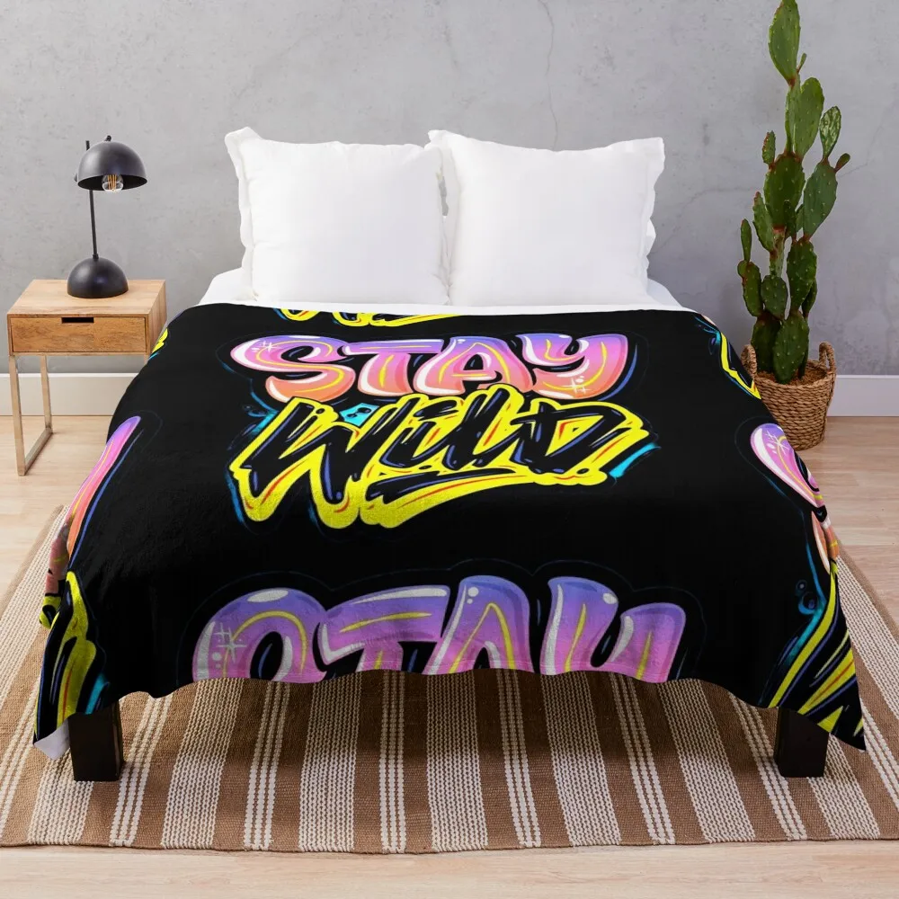 

Stay wild Throw Blanket Summer Beddings valentine gift ideas Blankets