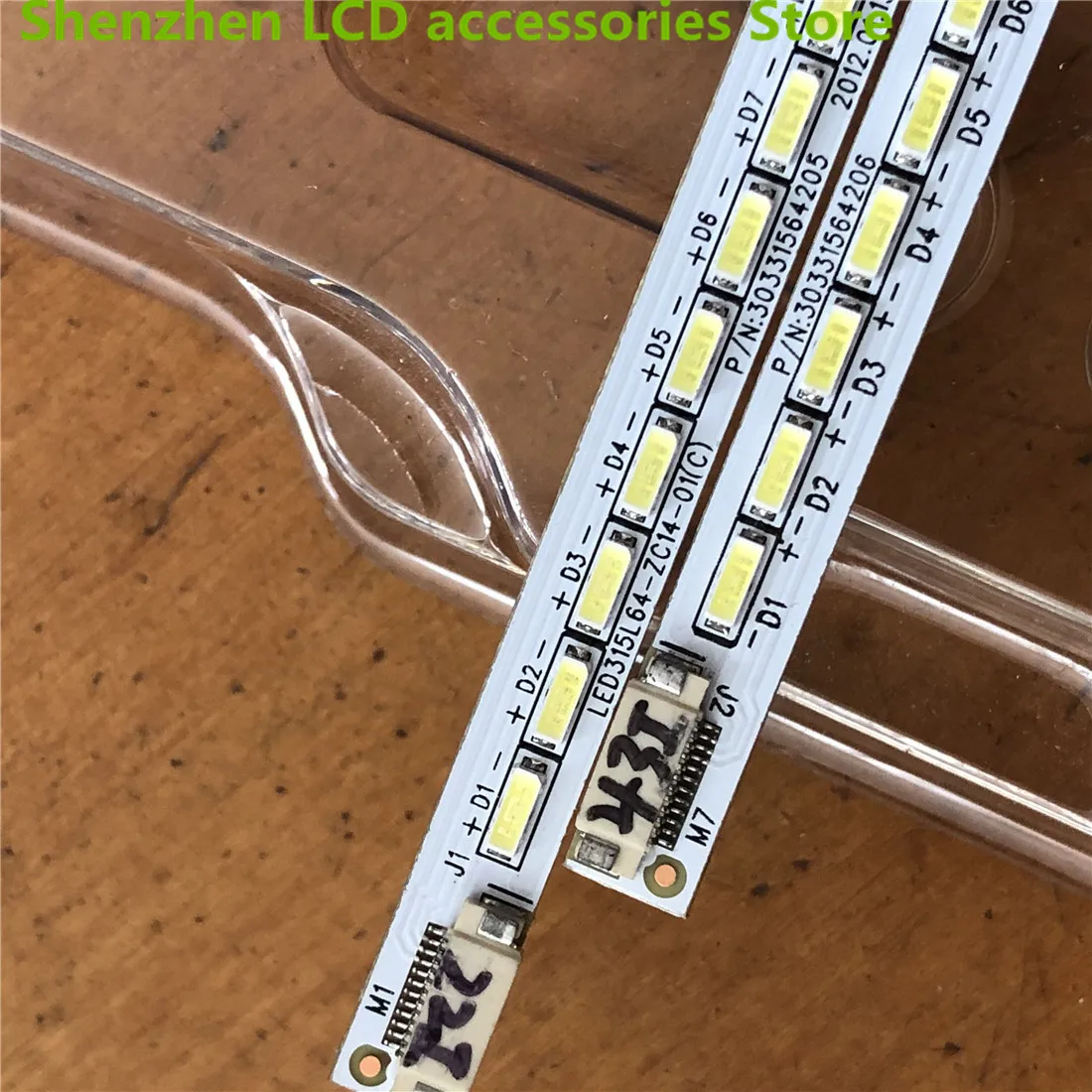 2Pieces/lot  FOR  L32A8A-A1 Haier LE32B90 LCD backlit lamp  30331564206 LED315R/L64-ZC14-01  64LED   360MM  100%NEW