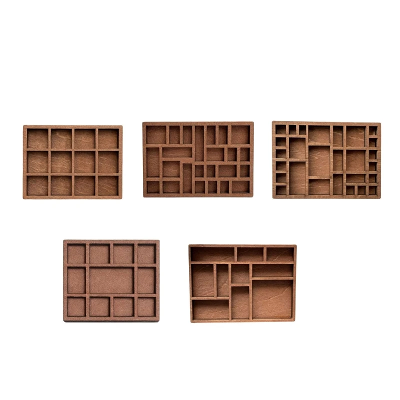 QX2E Bucolic Display Shelf Wooden Crystal Organizers Tray For Gemstones Jewelry And Collectibles With Sturdy Construction