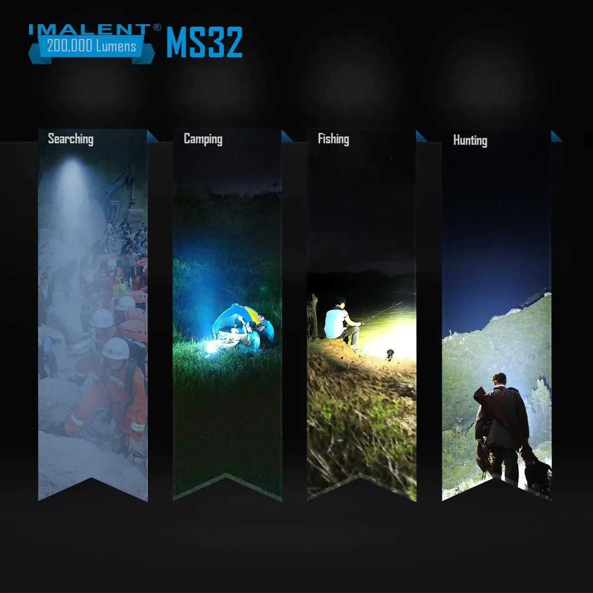 IMALENT MS32 Taschenlampe, 200.000 Lumen, superhell, leistungsstarkes Licht, leistungsstarke, tragbare, wiederaufladbare, wasserdichte Taschenlampe, 1618 m Strahl – Detail 12