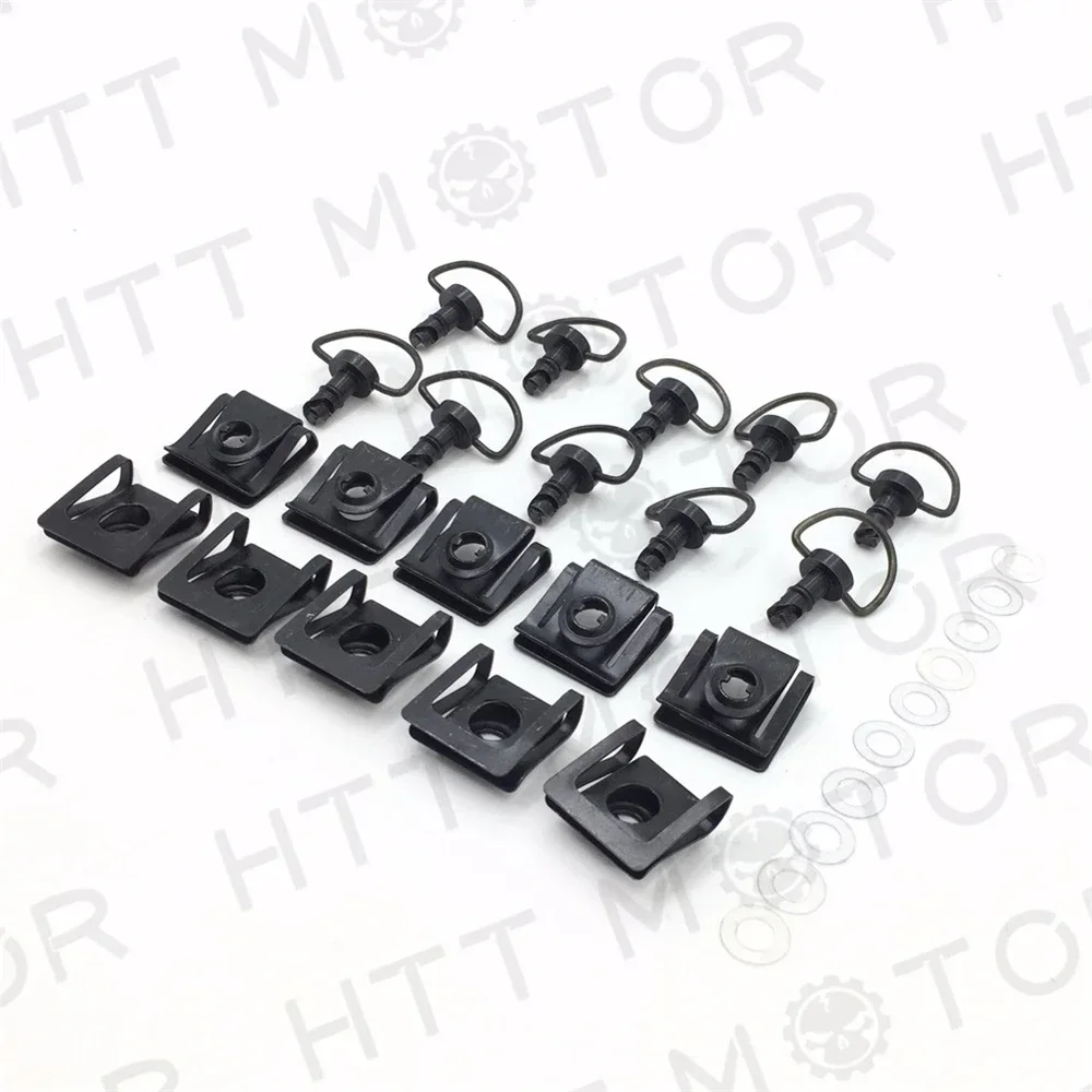 Motorcycle Dzus 15mm Quick Release Fasteners Fairing Bolts Studs Quarter Turn + Clips 10pc