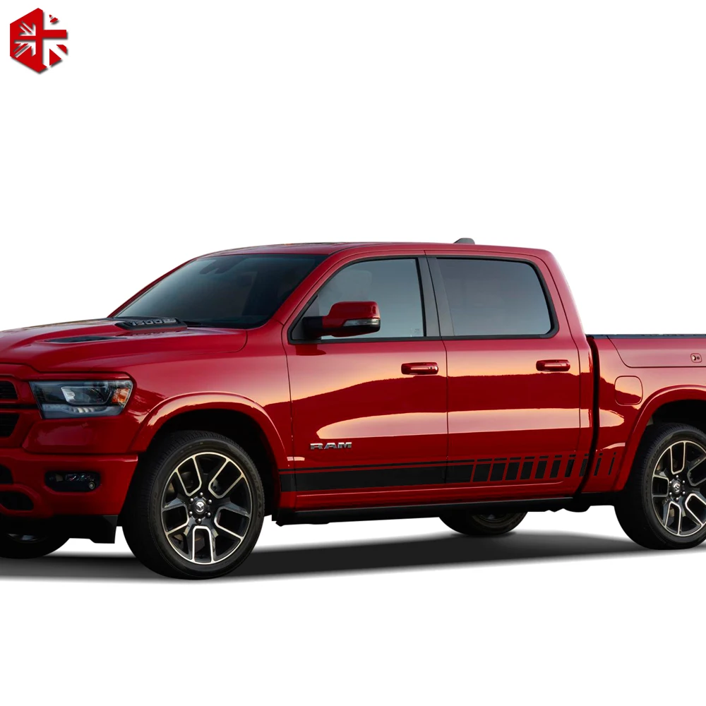 2pieces Car Body Door Side Stripes Skirt Decals Stickers For Dodge Ram 1500 TRX Classic 2500 3500 Chassic CAB 2009-2022 - view 4