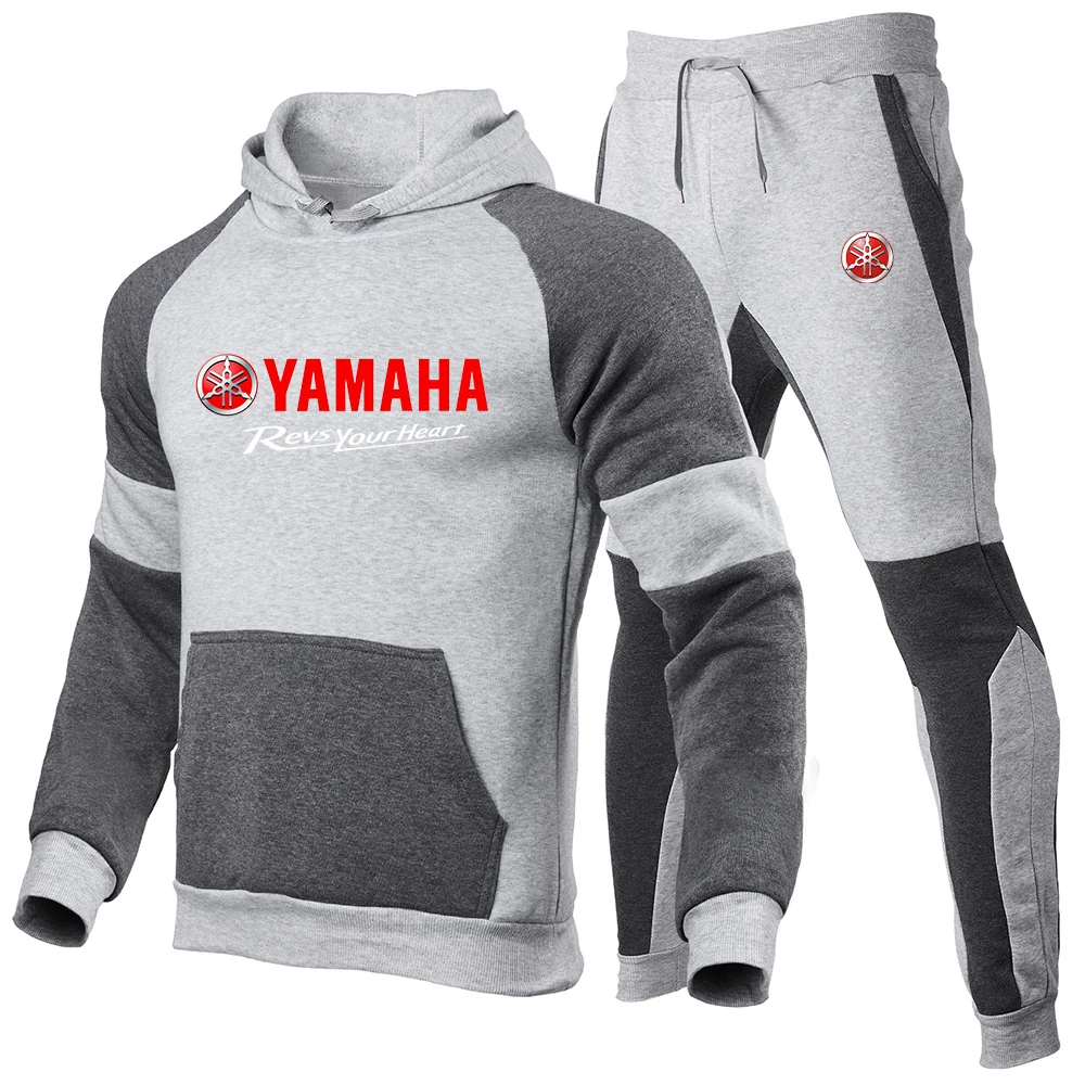 

2025 autumn/winter men's Yamaha logo printed new high-end comfortable hooded sweatshirt+casual sports pants set