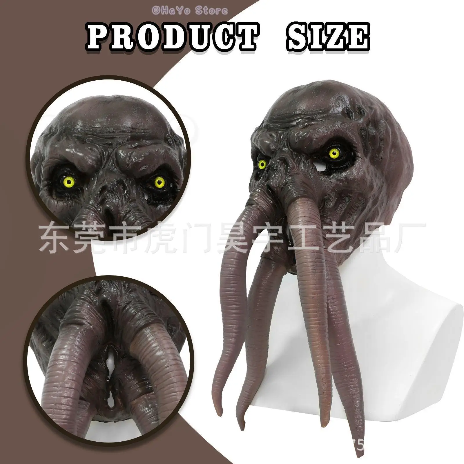 Baldur Cosplay Gate 3 Mind Flayer Illithid Mask Octopuses Tentacles Halloween Scary Horror Monster Face Prop Roleplay Party