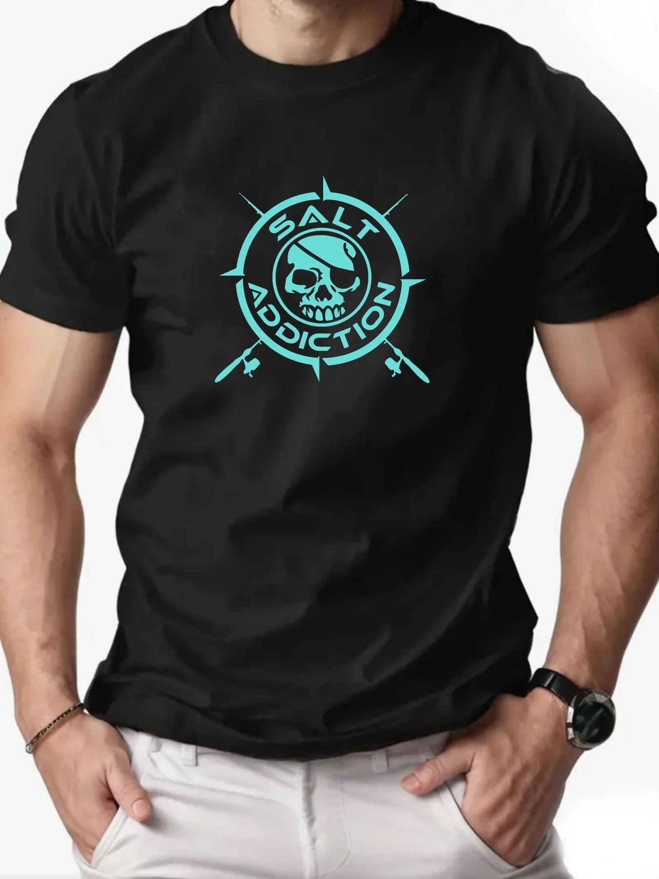 

Men's cotton T-shirt, SALT ADDICTION summer round neck short sleeve graphic breathable fashion casual T-shirt