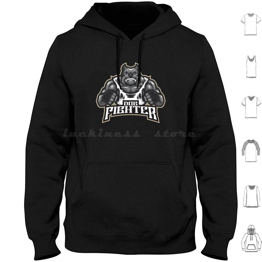 Poderoso músculo bulldog lutador esporte para ginásio treino motivacional essencial hoodies manga longa ginásio treino de fitness