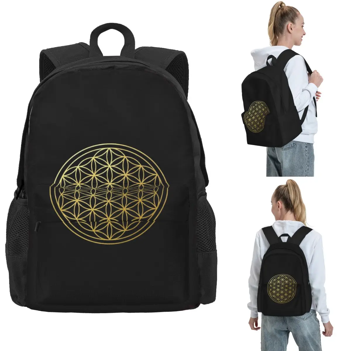 Geometry Spiritual Protection Symbol Backpack Hot Sale Daypack Large Capacity Boys Girls BookBag School Bag