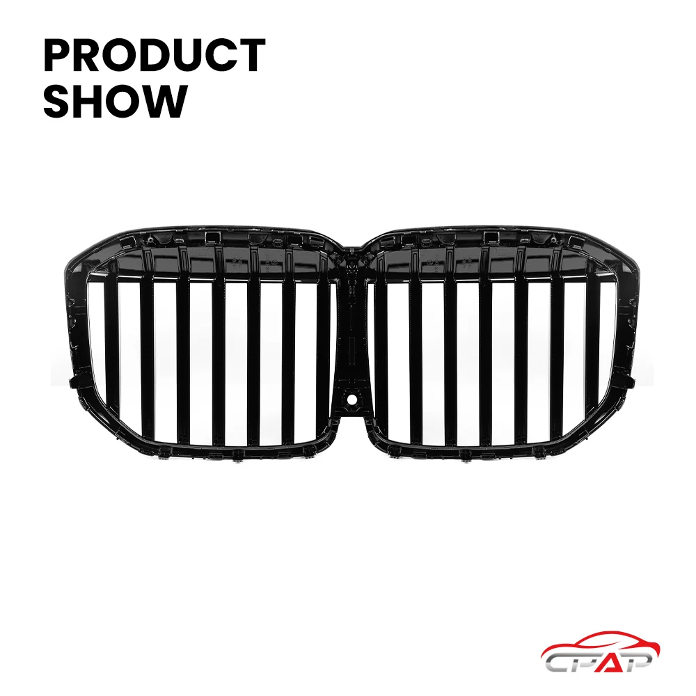 Auto Frontstoßstange Nierengitter Grills Einzelne Lamellenhaube Racing Grill Glänzend Schwarz Für BMW X7 G07 LCI 2023-IN – Detail 6