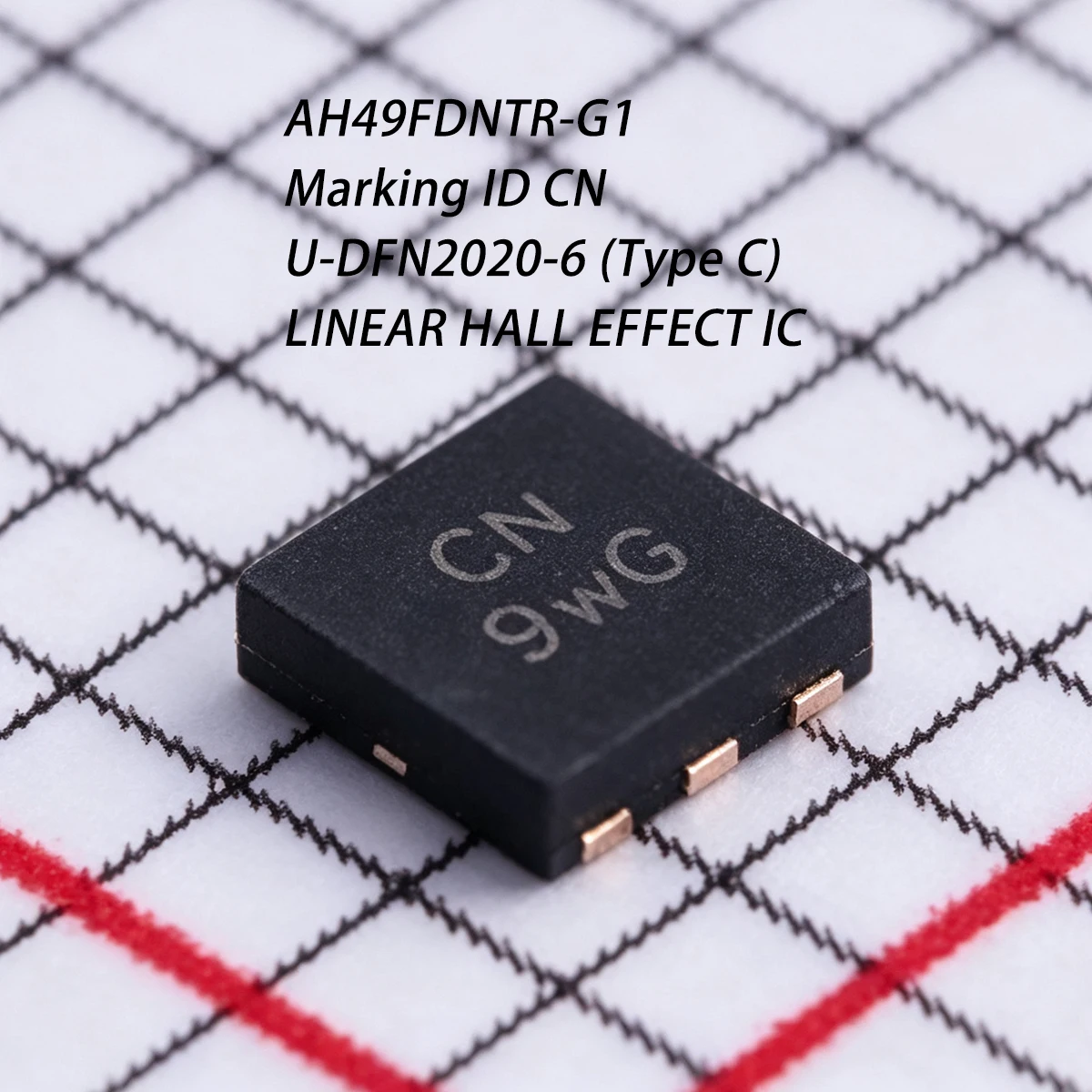 10PCS AH49FDNTR-G1 Marking ID CN U-DFN2020-6 Type C ±80mT 2.1mV/Gs 0.7% 3mA 3V~8V NEW Original Sensor LINEAR HALL EFFECT IC chip