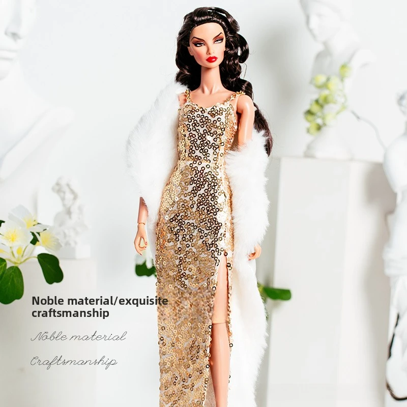 Xianxian Puppe Kleidung Anzug 1/6 Anime BJD 32cm Supermodel Puppe Kleidung Zubehör Goldene Kleid Set Mädchen DIY Spielzeug Sammler
