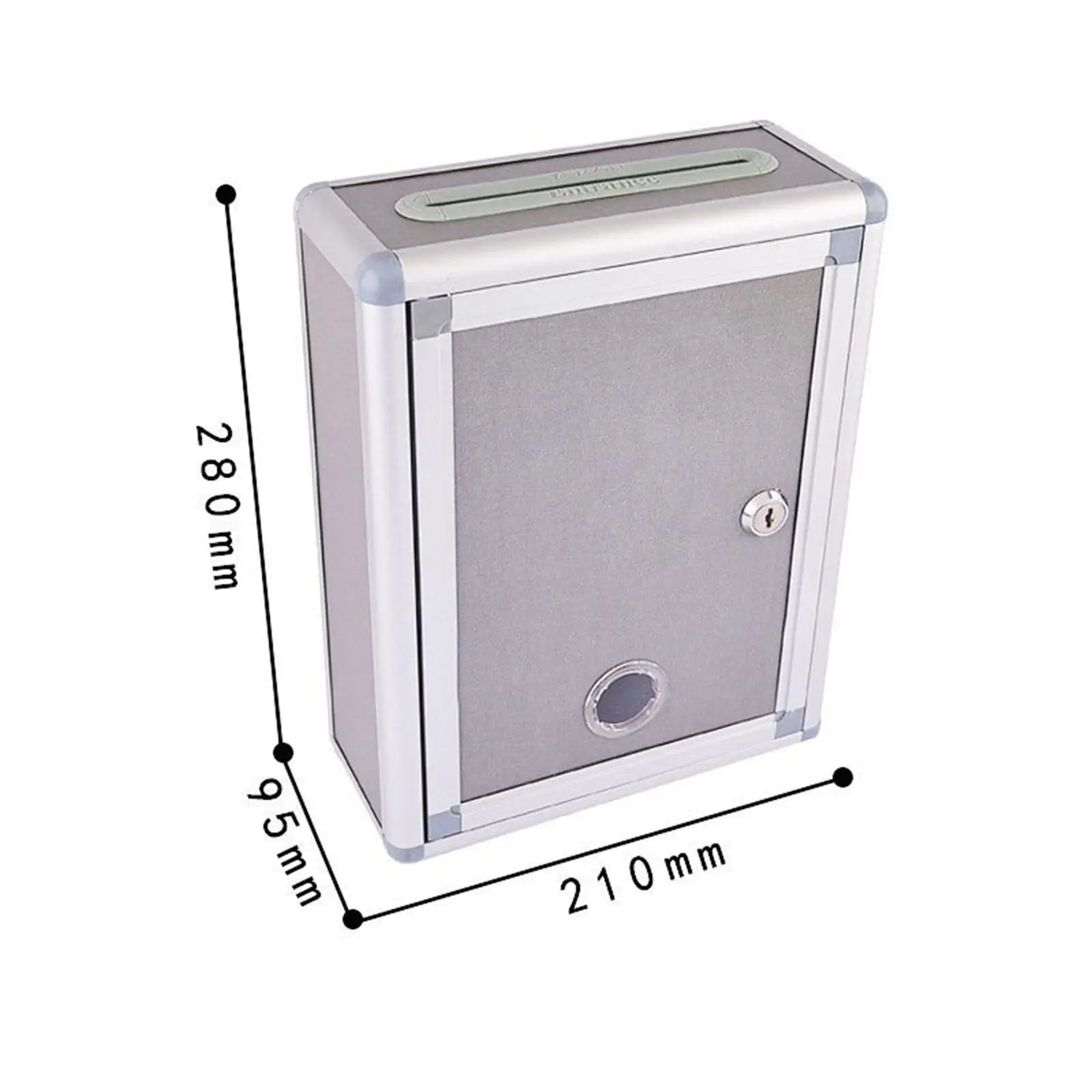 Wall Mount Suggestion Box with Key Multifunctional Aluminum Alloy Frame Donation Box for Hotel Business Lightweight Durable