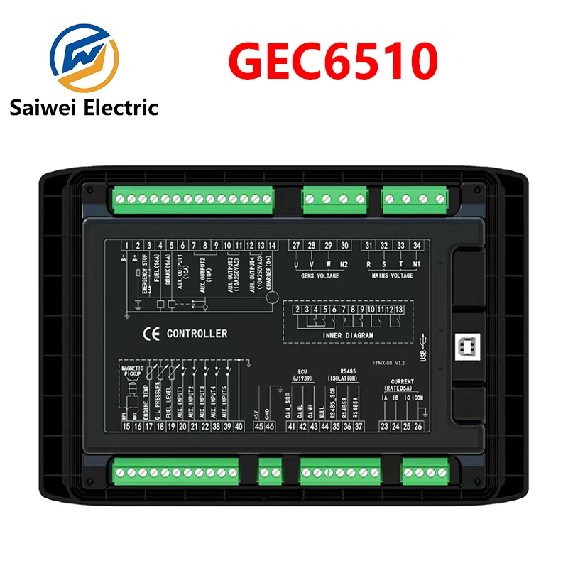 GEC6510 GEC6520 Diesel Engine Generator Automation Controller LCD Screen Module