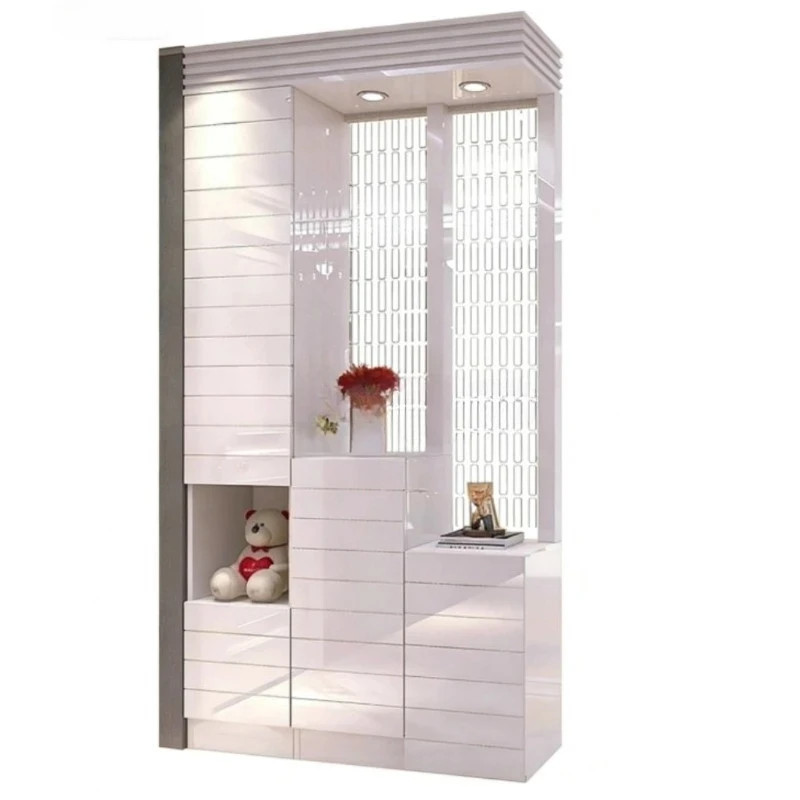 Lacquered  Modern  Simple  Bead  Curtain  Partition Large Capacity Shoe Cabinet Entrance Living Room Screen Cabinet Decor Stable