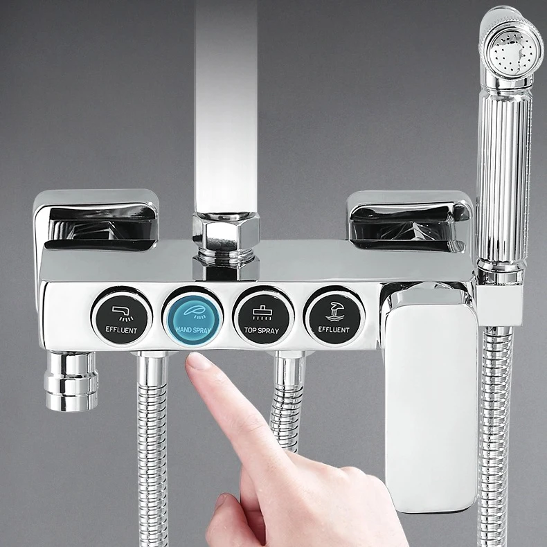 Luxury Chrome Thermostatic Shower Set With 12