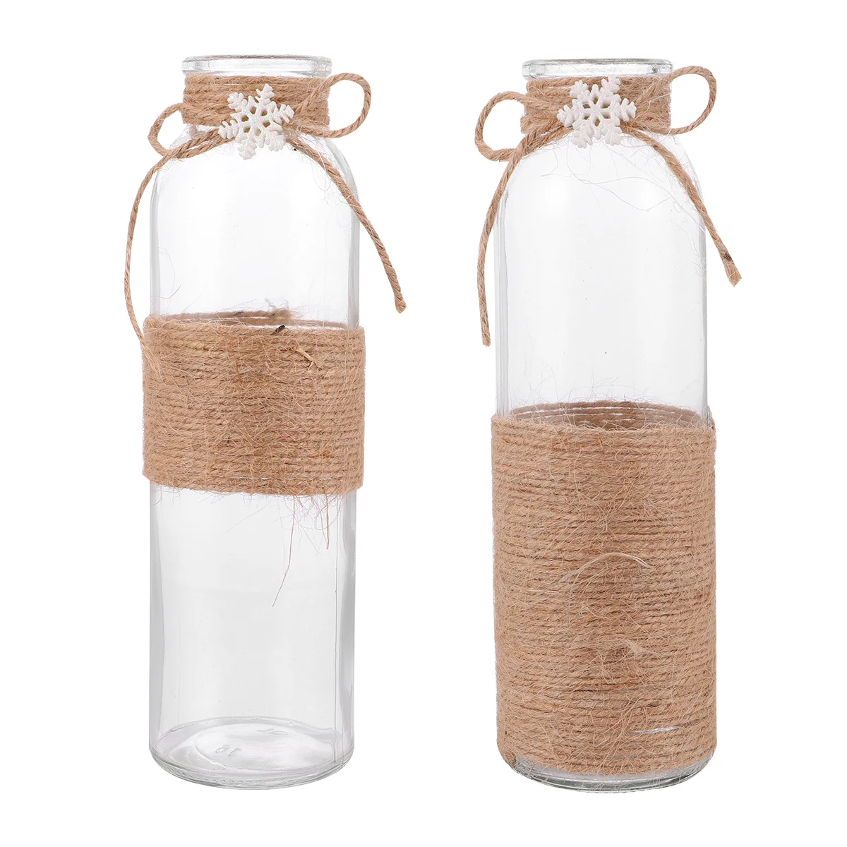 

2 Pcs Twine Vase Vases Flower Arrangement Containers Decor Bracket Bottle Simple Transparent High White Glass Plants Dry Pot