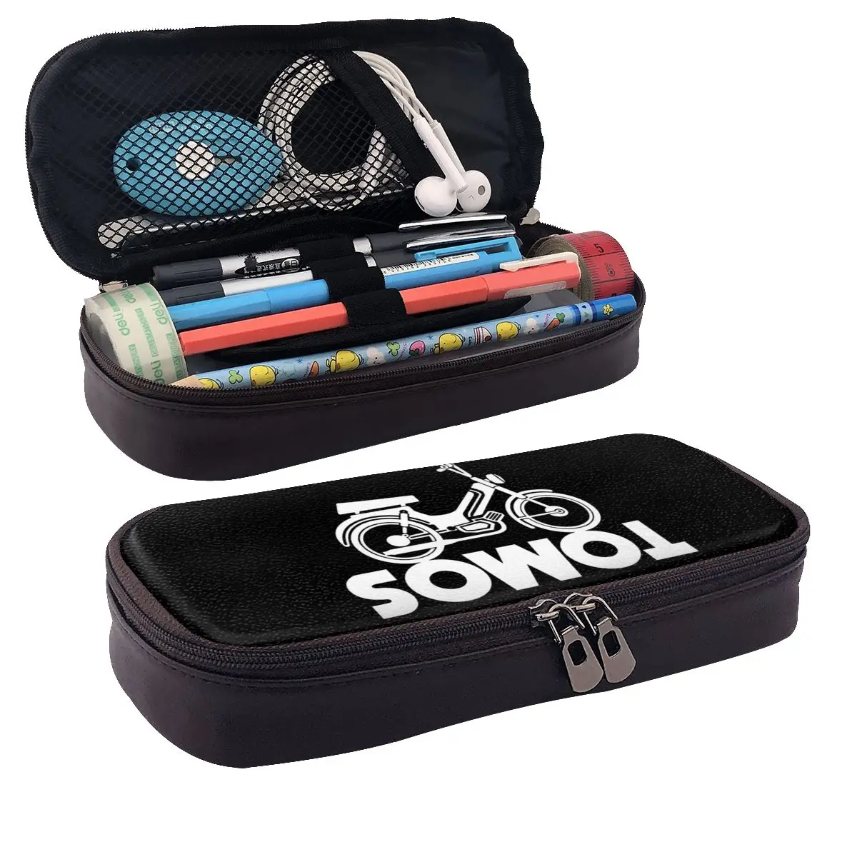 

Кожаные пеналы Tomos для мопеда, пенал для хранения канцелярских принадлежностей, большая коробка для ручек, сумка-карандаш для мальчиков и девочек, подарки