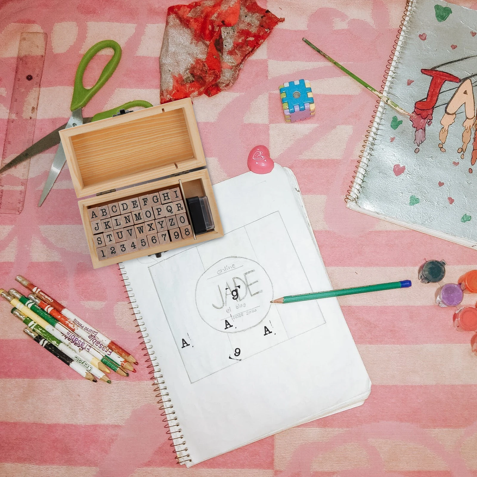 

DIY Wooden Stamps English Letters Number Seal Crafts Adult Wood Scrapbooking Font Art Storage Containers Household