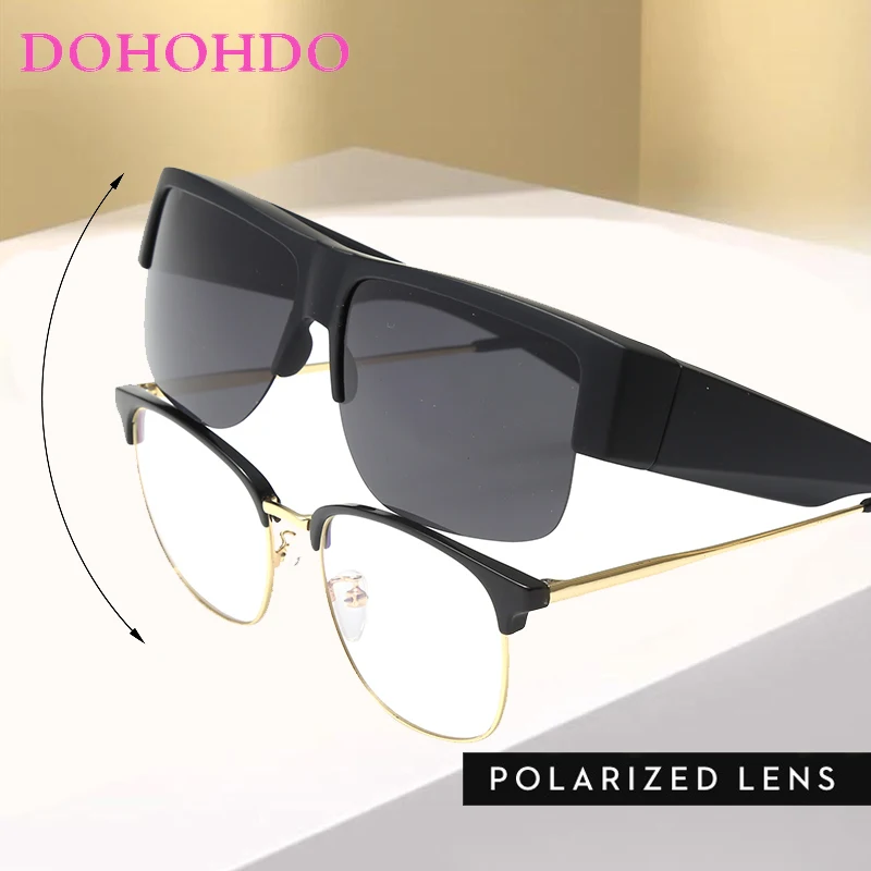 

Half Frame Polarized Set Of Sunglasses Myopia Wear Over Prescription Glasses Photochromic Lens Glasses Men Eyewear Lentes UV400