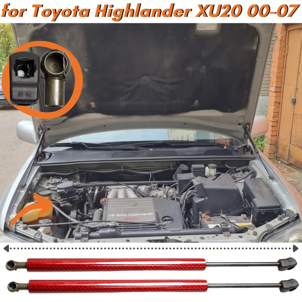 

Qty(2) Hood Struts for Toyota Highlander XU20 2000-2007 Front Bonnet Hood Gas Struts Springs Dampers Shock Absorber Bar Prop