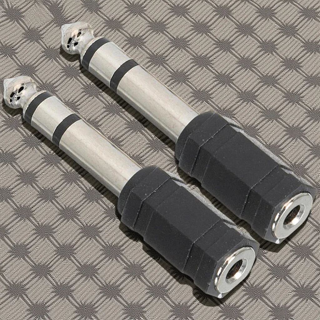 

2Pcs Audio Connector Adapter 6.35mm Male to 3.5mm Female Headphone Jack Converter for Mic Guitar Aux Equipment