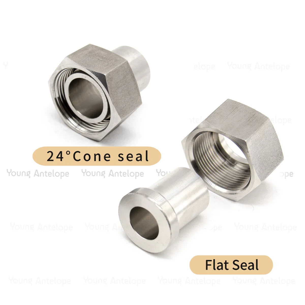 304 Stainless Steel 2WC High Pressure Hydraulic Welding Fitting Female Thread Flat Cone Seal Union Nut Welding Core