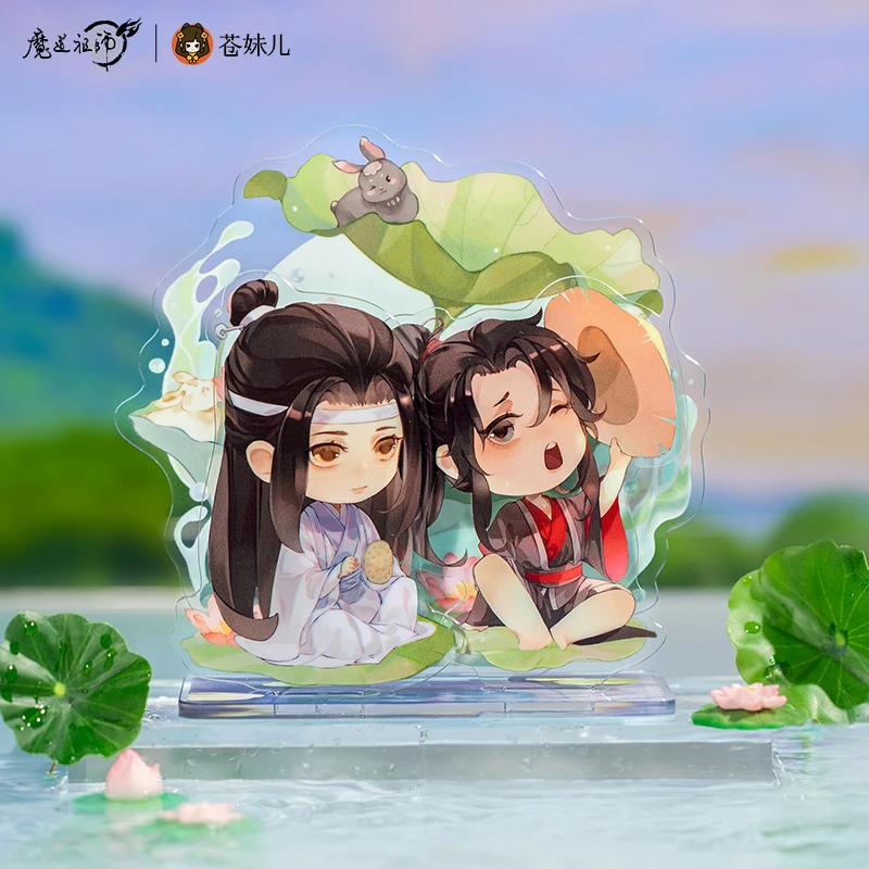 Anime The Founder of Diabolism MDZS Q Edition Wei Wuxian Lan Wangji Acrylic Standing sign Metal Badge PVC Collector card