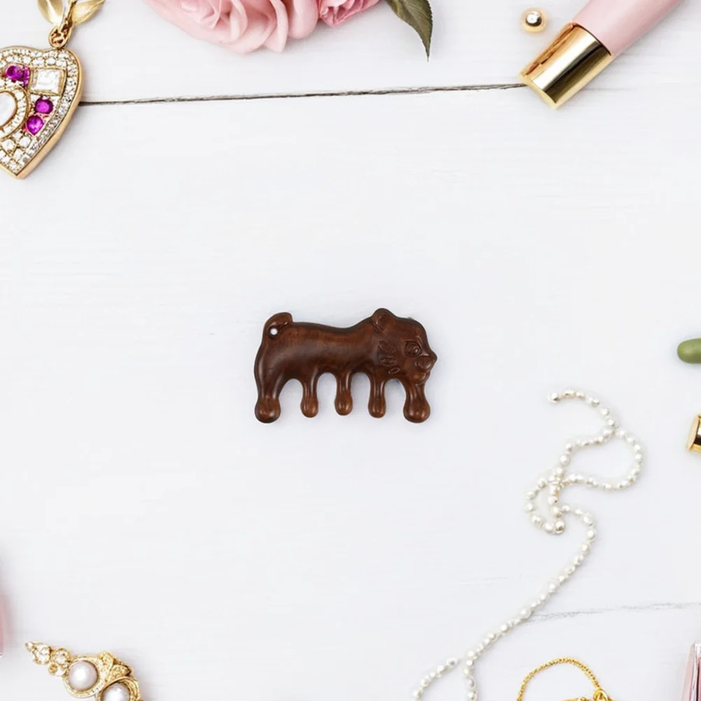 2 قطعة مشط تدليك فروة الرأس الخشبي مريح خمسة أصابع خمسة الأسنان تصميم الخشب الطبيعي غوا شا أداة واسعة الأسنان الشعر فروة الرأس مكشطة #1