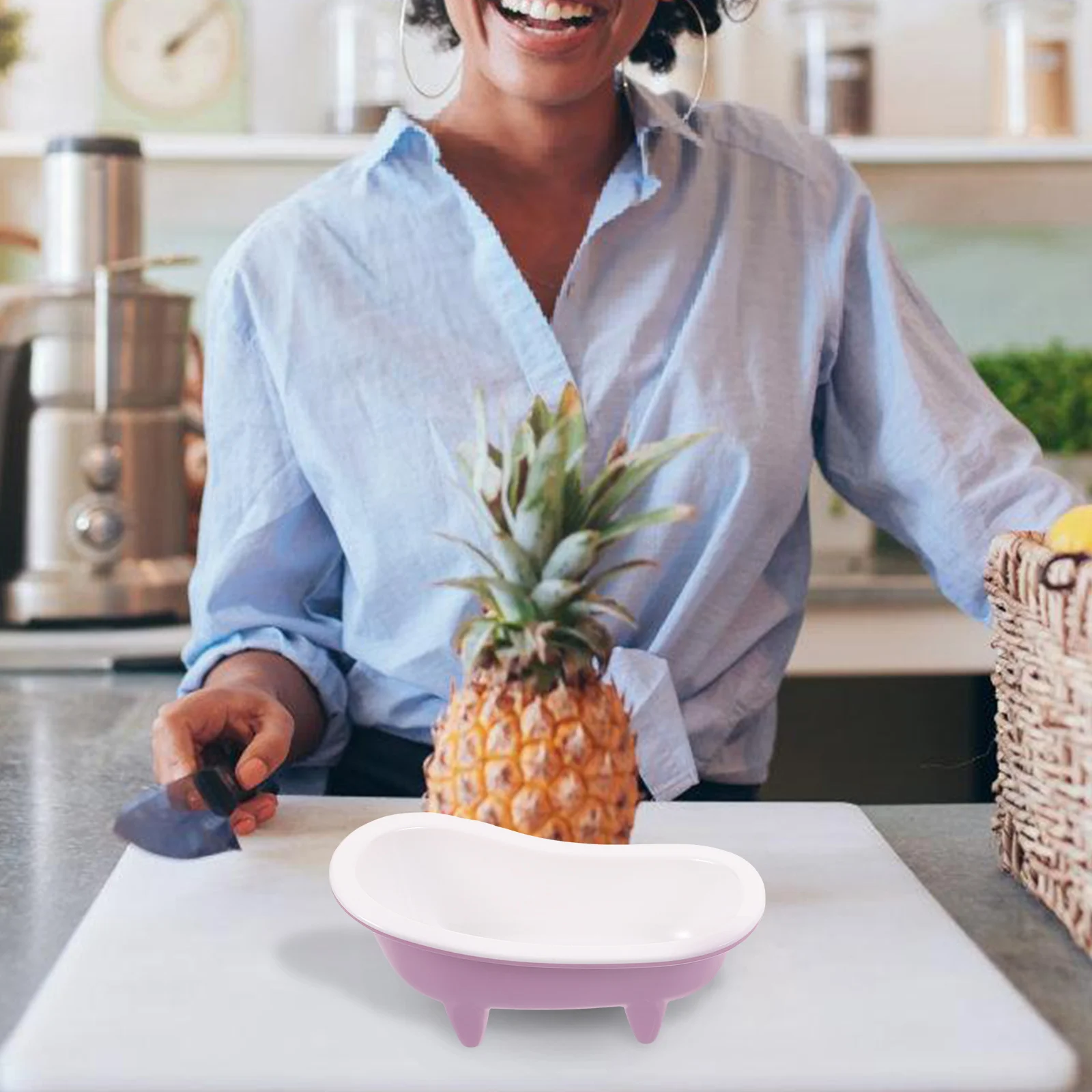 

Bathtub Shaped Dessert Bowl Pink Candy Snack Container with Spoon Creative Food Serving Tray for Kitchen Bathtub Shaped Bowl