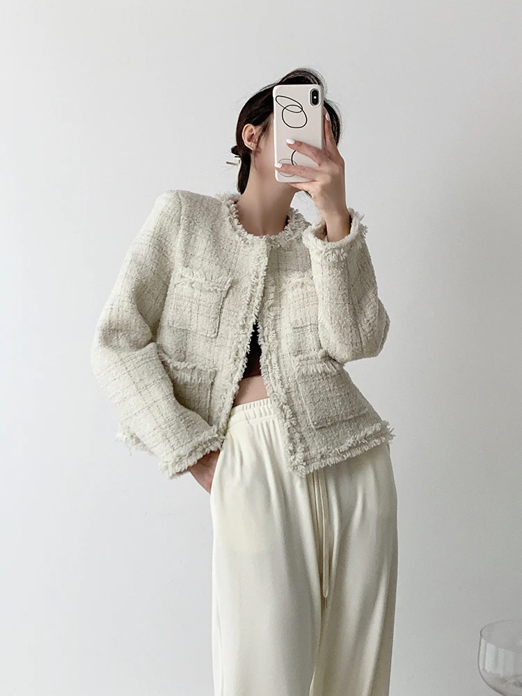 

Женское зимнее пальто с кисточками ручной работы, маленький размер, элитный ор круглый Ne Elegance Top Commute Sle Long Sve Jaet