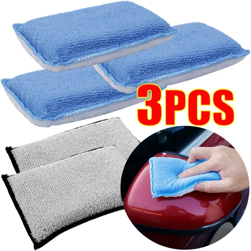 

Double Side Sponge Block Car Interior Scrubbing Sponge Leather Cleaning Car Wash Pad No Scratch Car Microfiber Scrubbing Sponge