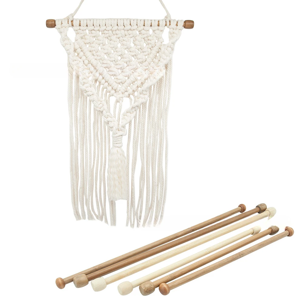 4pcs Bamboo Hanging Rods - Macrame Weaving Poles for Wall Tapestry & Mobile Making view 3