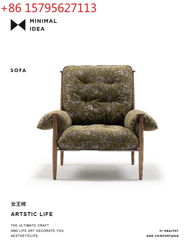 

Кресло Queen/Французское ретро-кресло из массива дерева, домашнее кресло для чтения, простое кресло для отдыха, одноместное